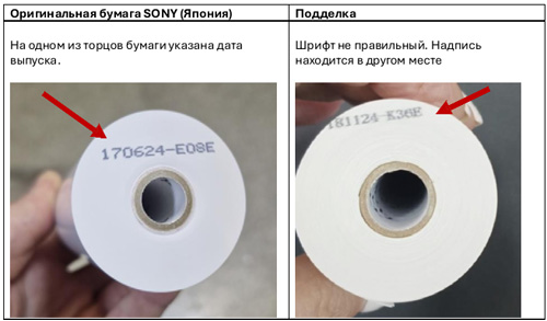 Отличия оригинальной бумаги SONY